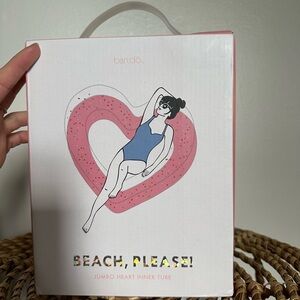 New Ban.do Pink Sparkly Heart Shaped Inner Tube